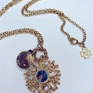 Ann Taylor Nautical gold necklace with cz accents